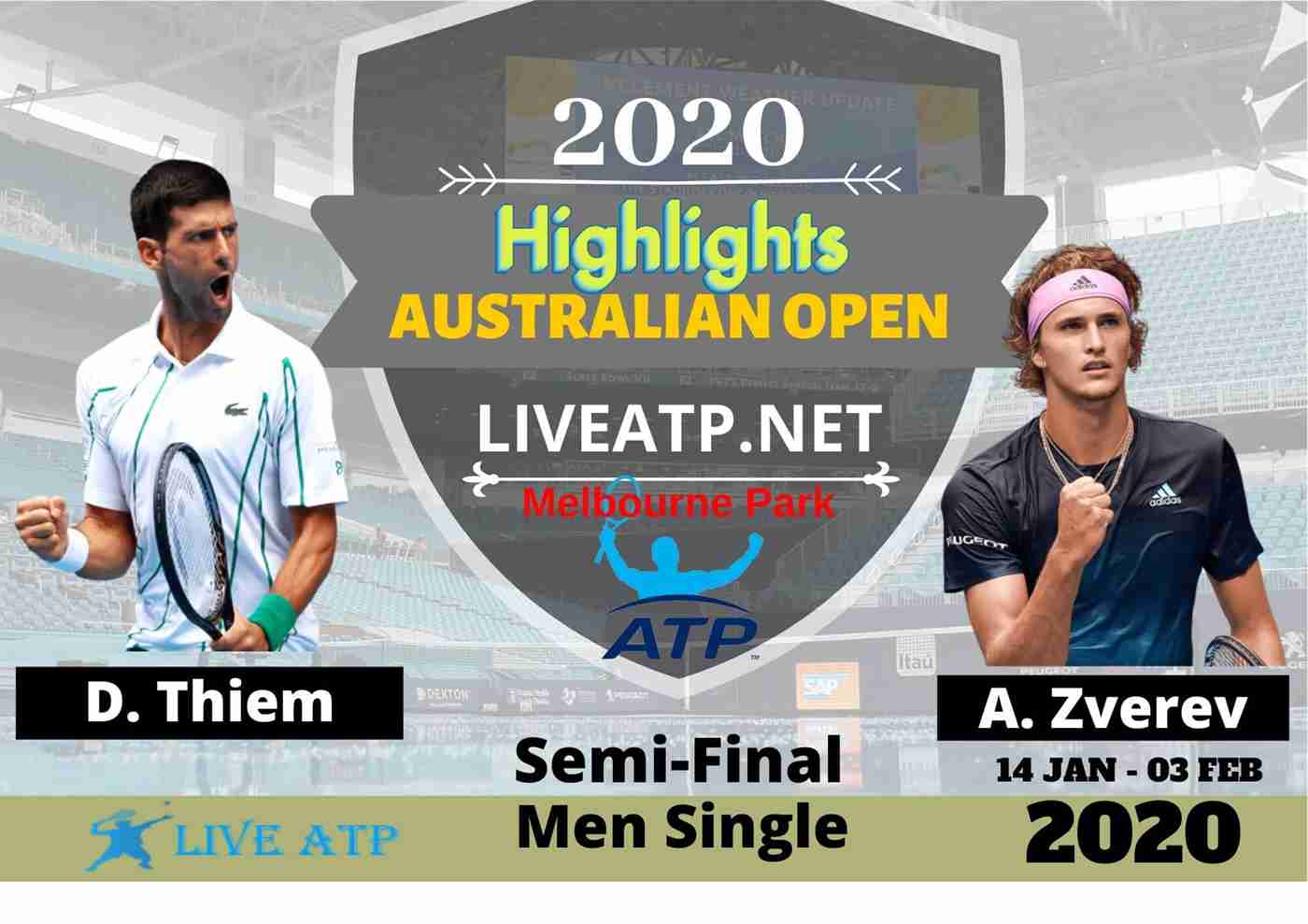 Aus Open D Thiem Vs A Zverev Highlights 2020 Semi Final