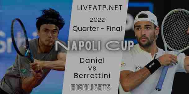 Daniel Vs Berrettini Tennis Napoli Cup Quarterfinal 21Oct2022 Highlights