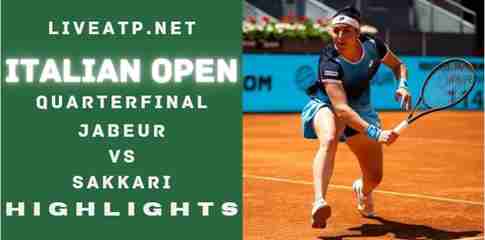 Jabeur Vs Sakkari Quarterfinal 2022 Highlights