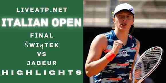 Swiatek Vs Jabeur Final 2022 Highlights