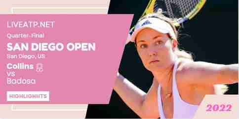 Collins Vs Badosa San Diego Open Tennis Quarterfinal 15Oct2022 Highlights