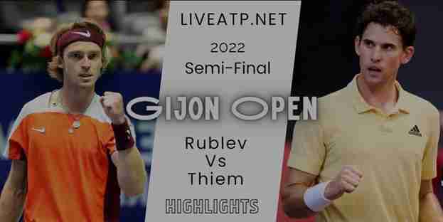 Rublev Vs Thiem Gijon Open Tennis Semifinal 2 15Oct2022 Highlights