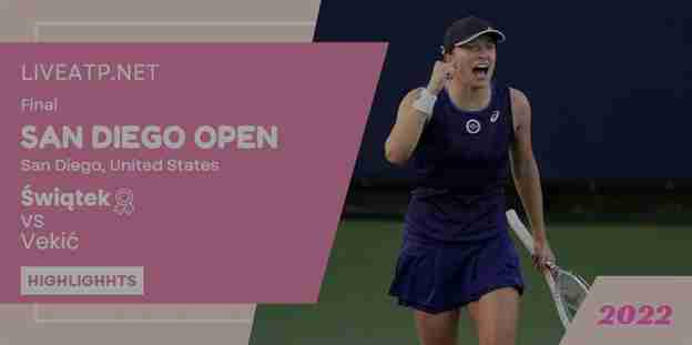Swiatek Vs Vekic San Diego Open Tennis Final 17Oct2022 Highlights