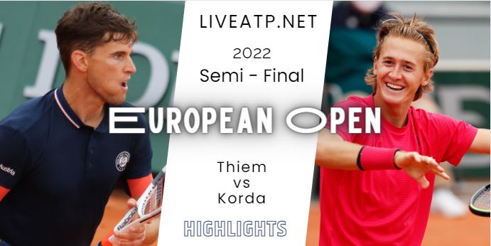 Thiem Vs Korda European Open Tennis Semifinal 22Oct2022 Highlights