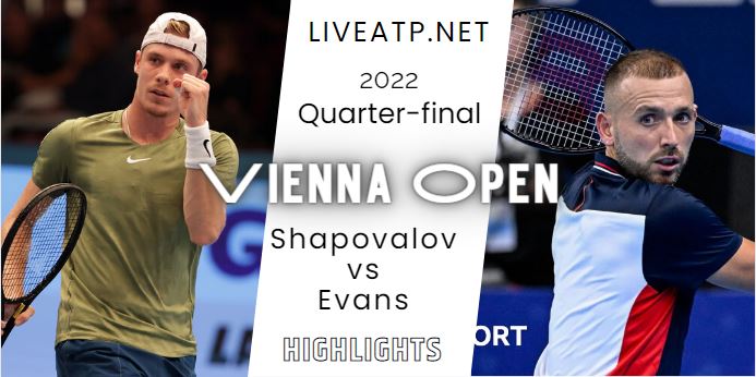 Evans Vs Shapovalov Vienna Open Tennis Quarterfinal 28Oct2022 Highlights