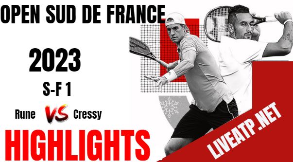 Rune Vs Cressy Montpellier Open Tennis SF 1 11feb2023 Highlights